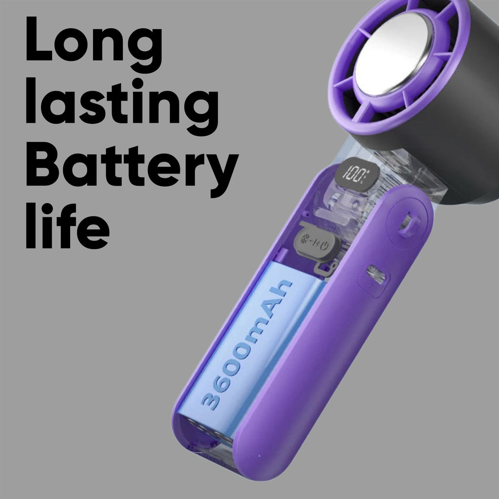 Portable Rechargeable Cooling Fan — 100 Speed Settings