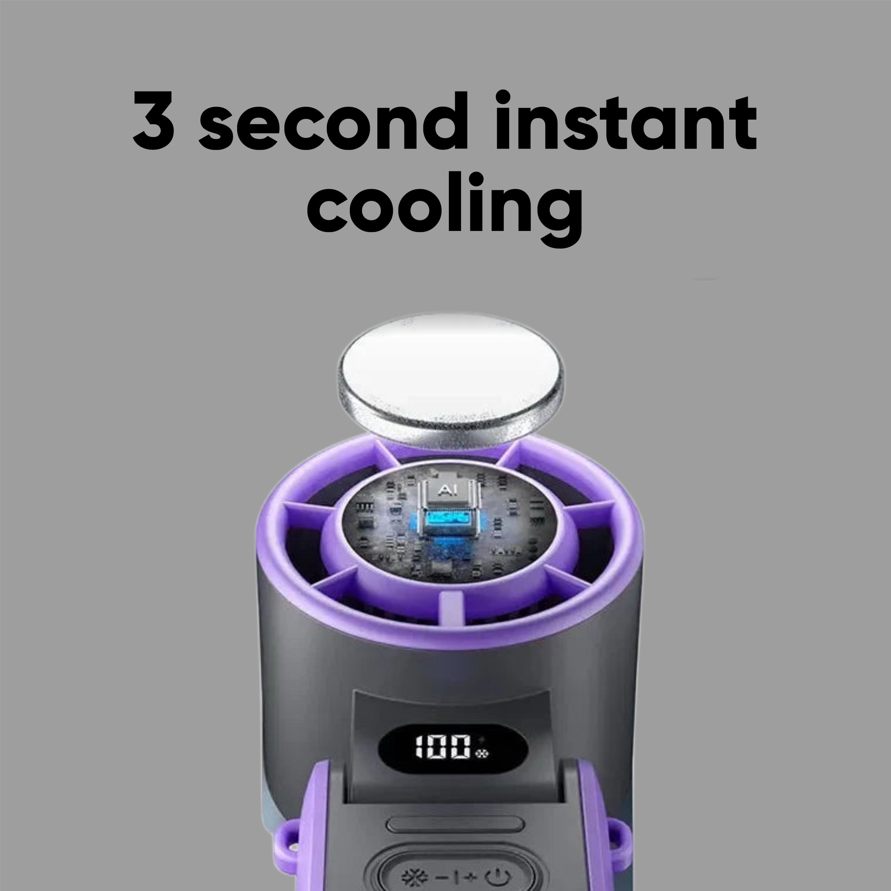 Portable Rechargeable Cooling Fan — 100 Speed Settings