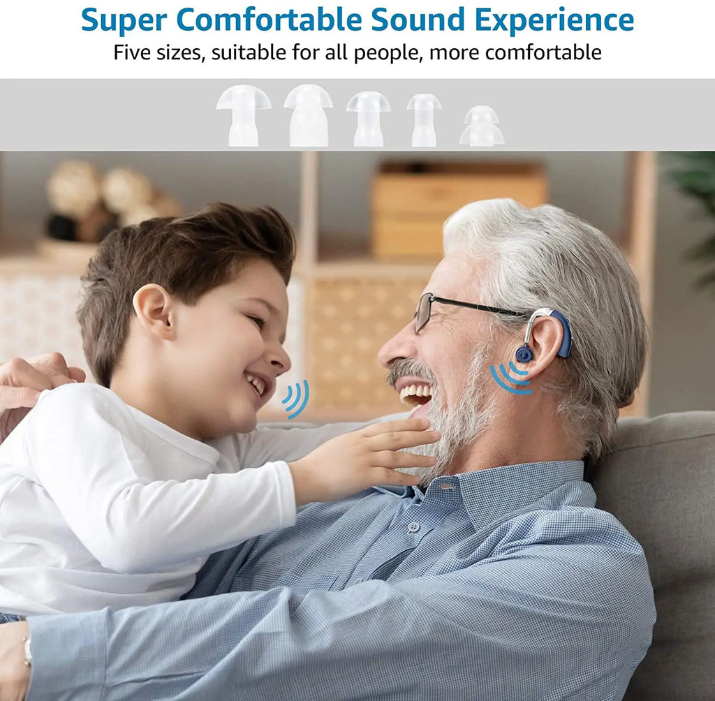 Rechargeable Hearing Amplifier — Discreet BTE Design