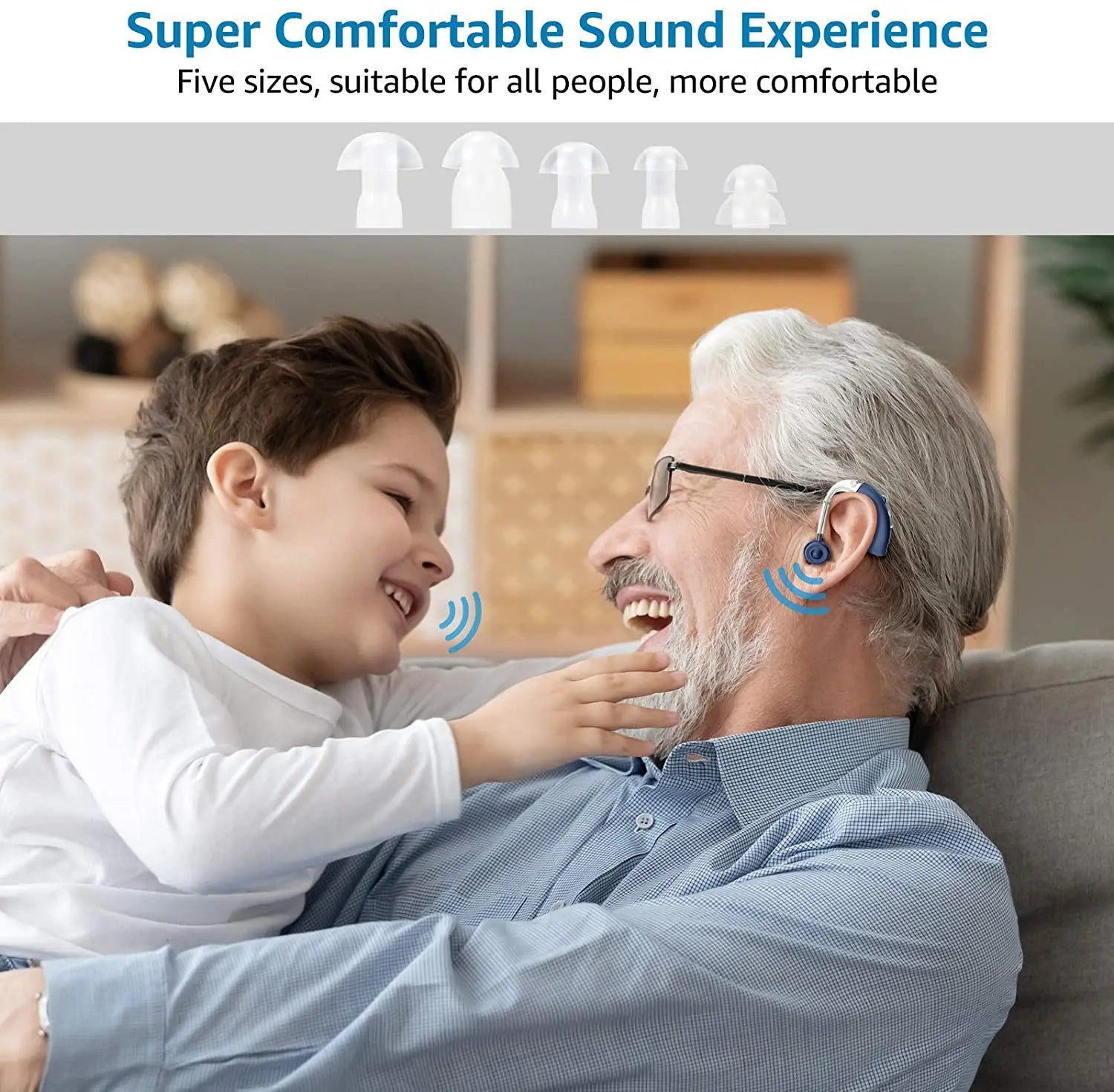 Rechargeable Hearing Amplifier — Discreet BTE Design