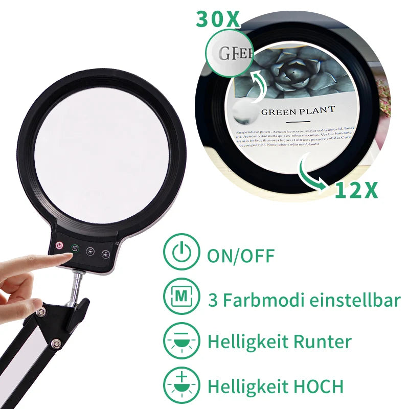 Magnifying LED Floor Lamp — Daylight Brightness