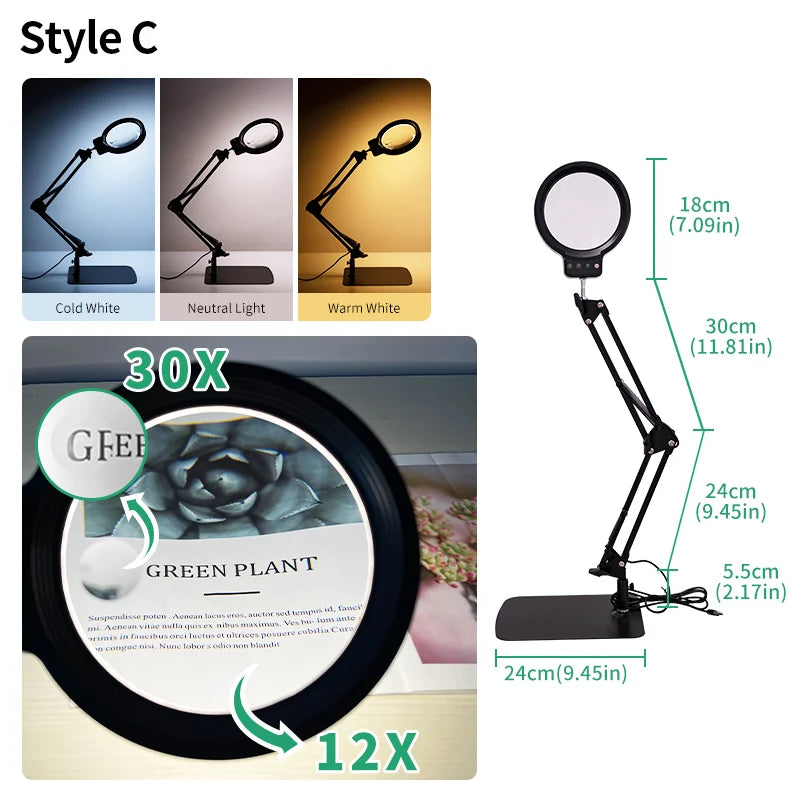 Magnifying LED Floor Lamp — Daylight Brightness